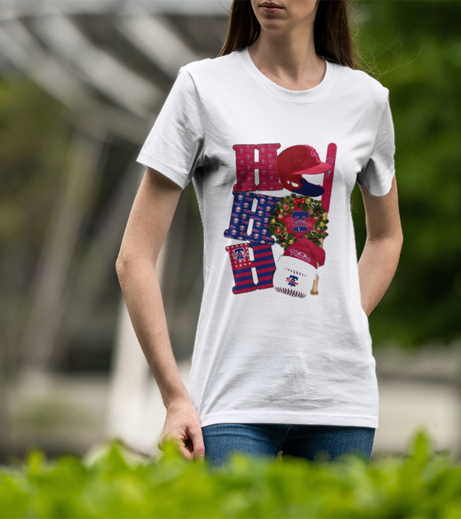 Philadelphia Phillies Ho Ho Ho Merry Christmas Sports Fan T-Shirt