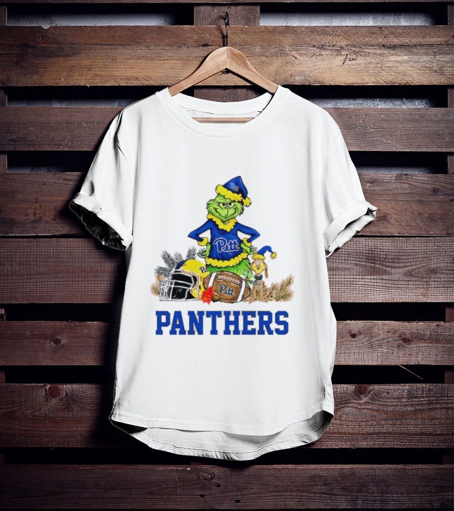 Pittsburgh Panthers Grinch Max Dog Christmas Football T-Shirt