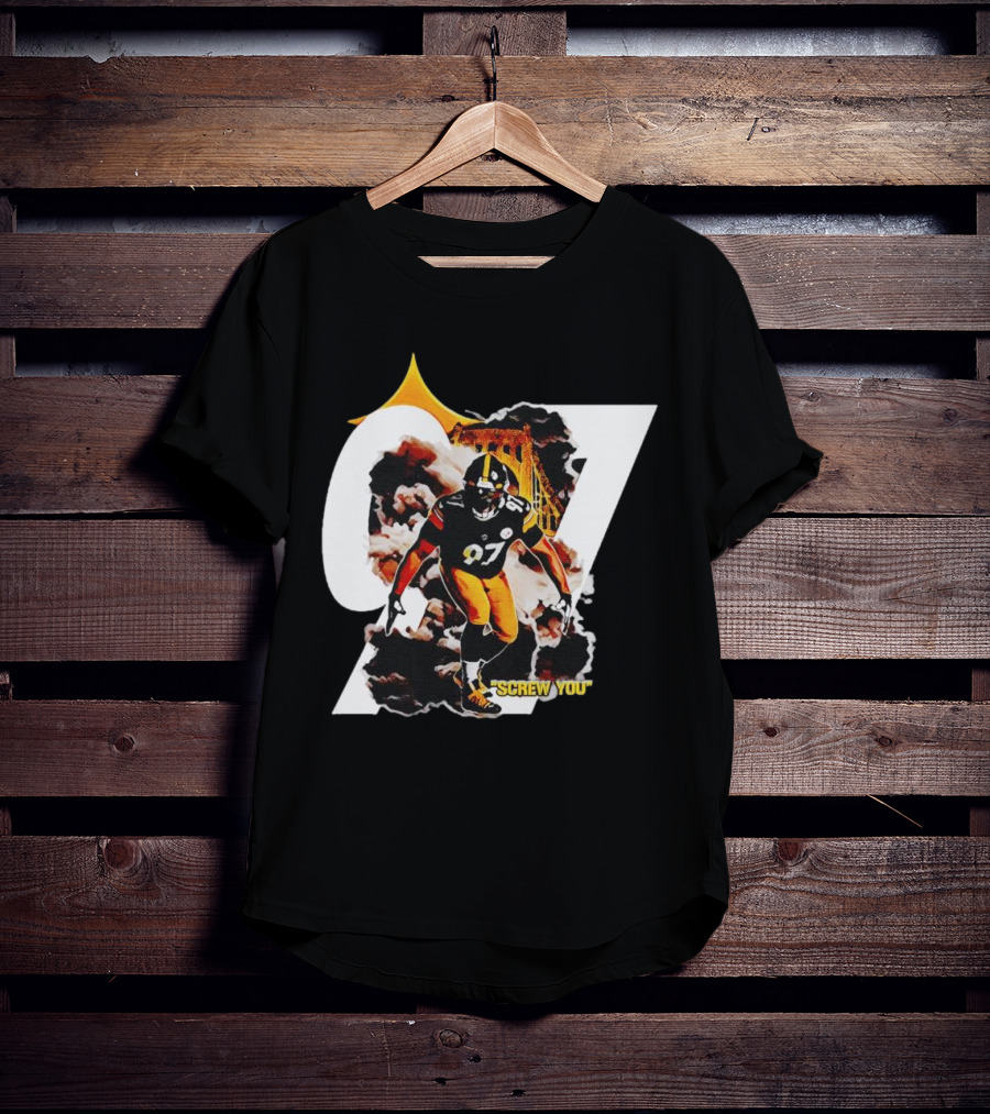 Cameron Heyward Screw You 97 Pittsburgh Steelers Steel City Skyline T-Shirt