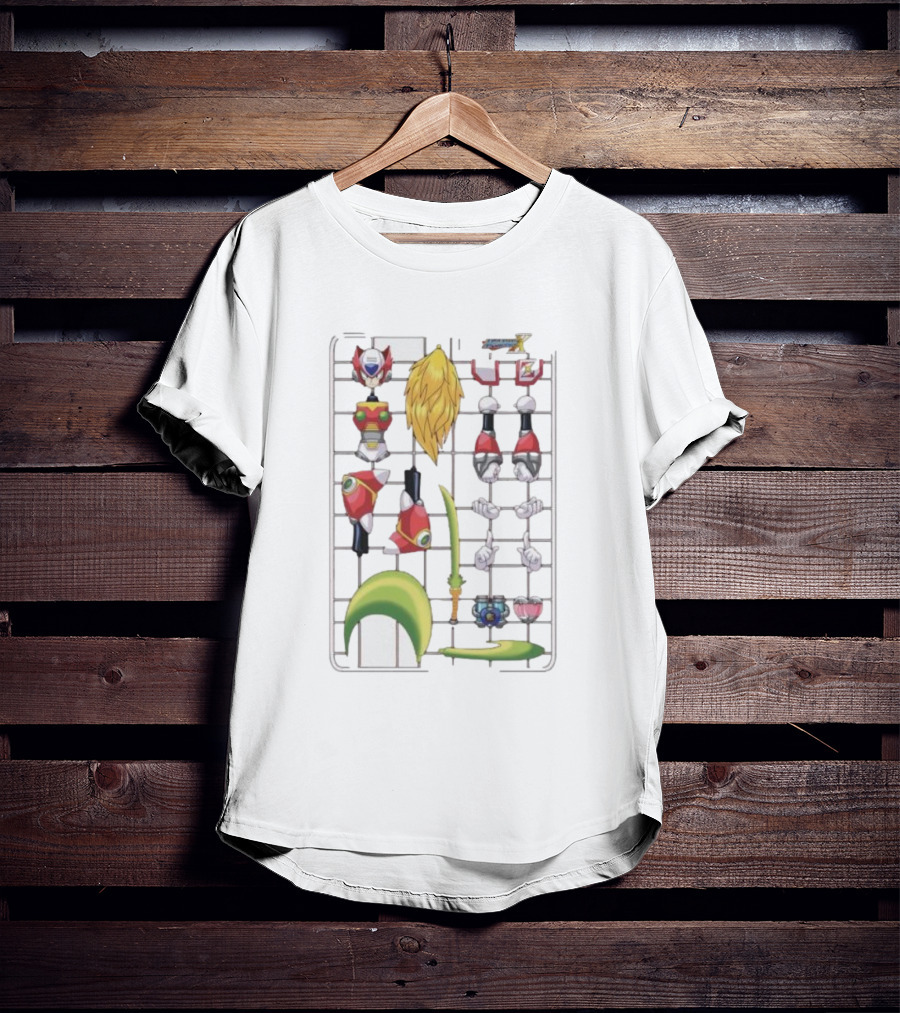 Capcom Megaman Zero Model Kit Elements Tekno Edizioni Parts Assembly T-Shirt
