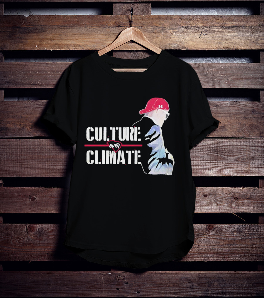 CULTURE OVER CLIMATE Red Cap Figure T-Shirt