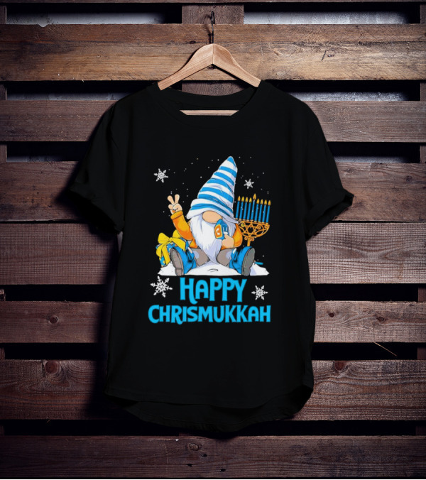 Happy Chrismukkah Gnome Menorah Snowflakes T-Shirt