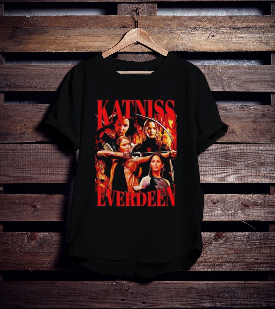 Katniss Everdeen Fiery Bow And Arrow Montage T-Shirt
