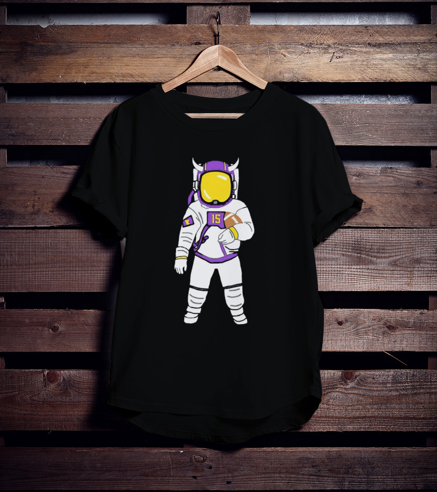 Passtronaut Minnesota Astronaut Football Purple 15 T-Shirt