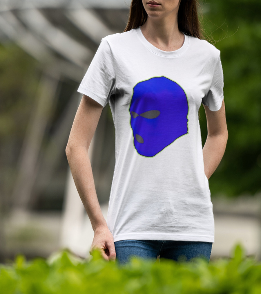Seahawks Ski Mask Hoodie Graphic Blue Outline T-Shirt