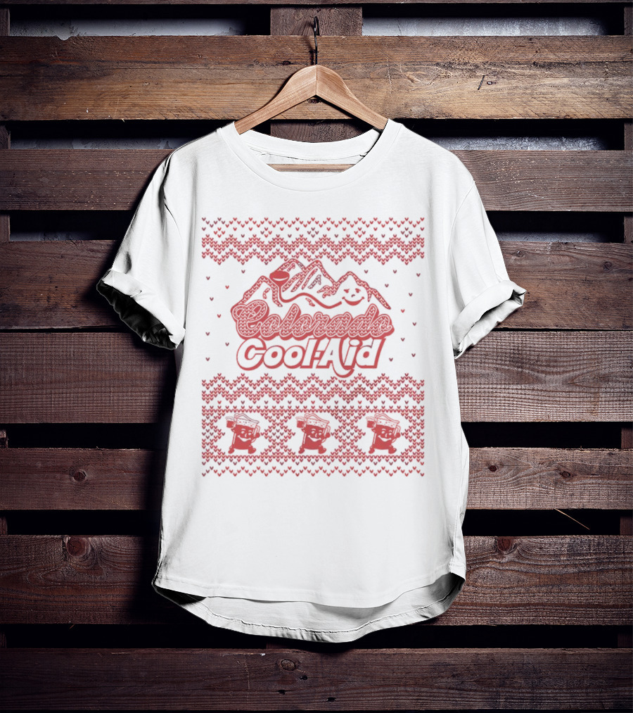 Colorado Cool-Aid Festive Sweater Design With Mountains And Smiling Pitcher T-Shirt