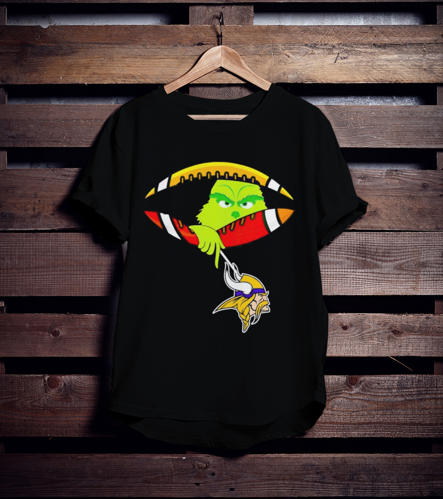 Grinch Stealing Minnesota Vikings Football T-Shirt