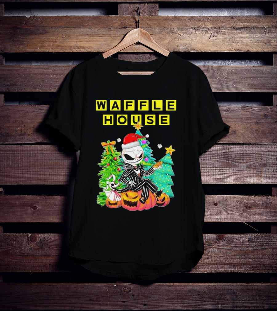 Waffle House Jack Skellington Christmas Tree Pumpkin T-Shirt