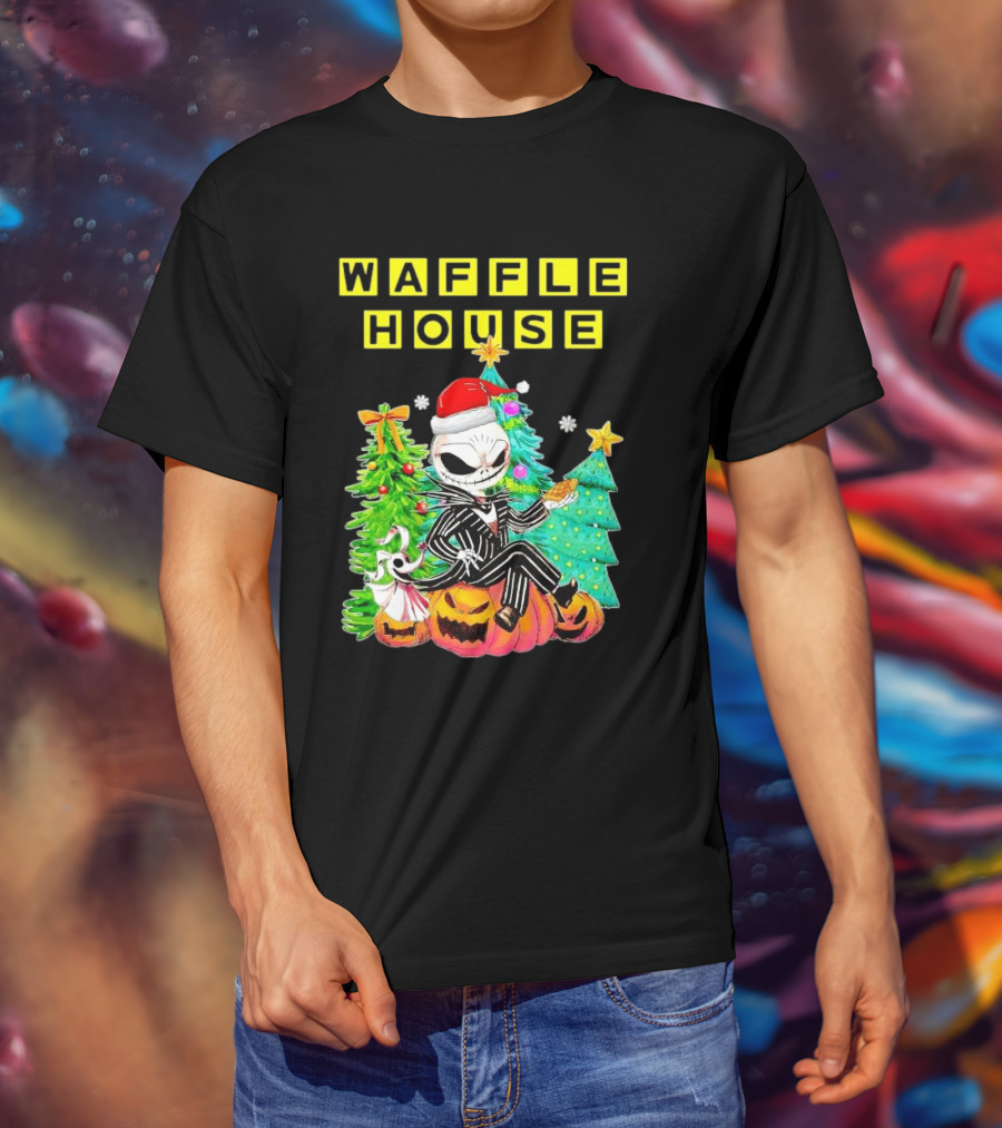 Waffle House Jack Skellington Christmas Tree Pumpkin T-Shirt
