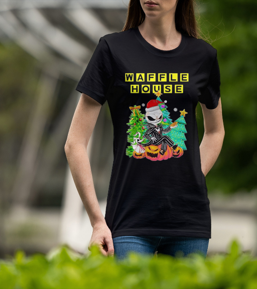 Waffle House Jack Skellington Christmas Tree Pumpkin T-Shirt