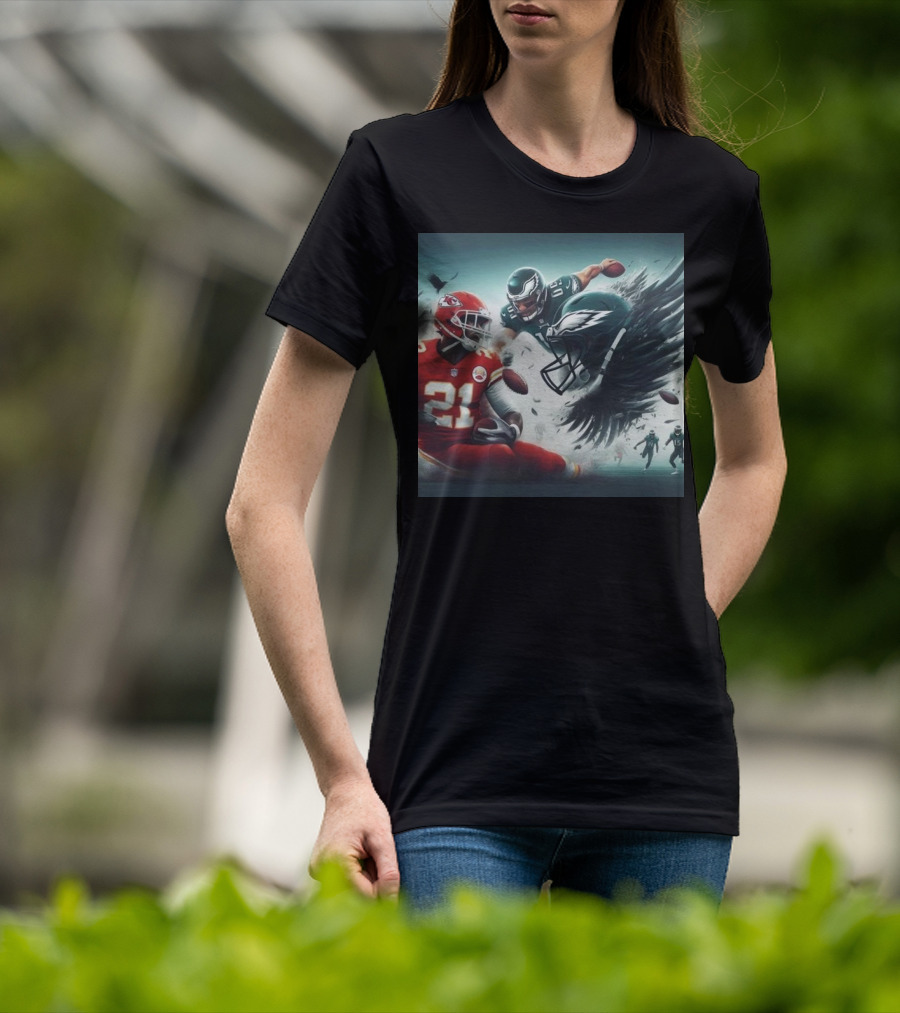 Mike Edwards Kansas City Chiefs Defensive Action Against Philadelphia Eagles Showdown T-Shirt