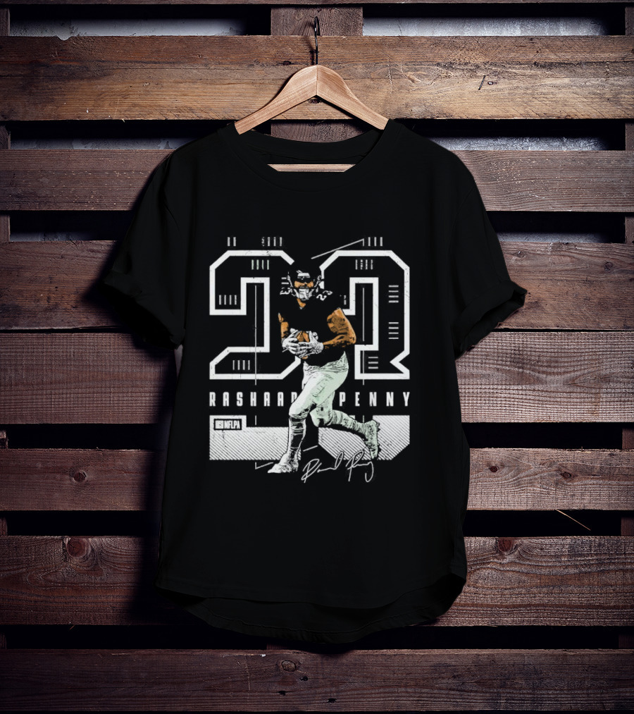 Rashaad Penny 23 NFLPA Philadelphia Football Signature T-Shirt