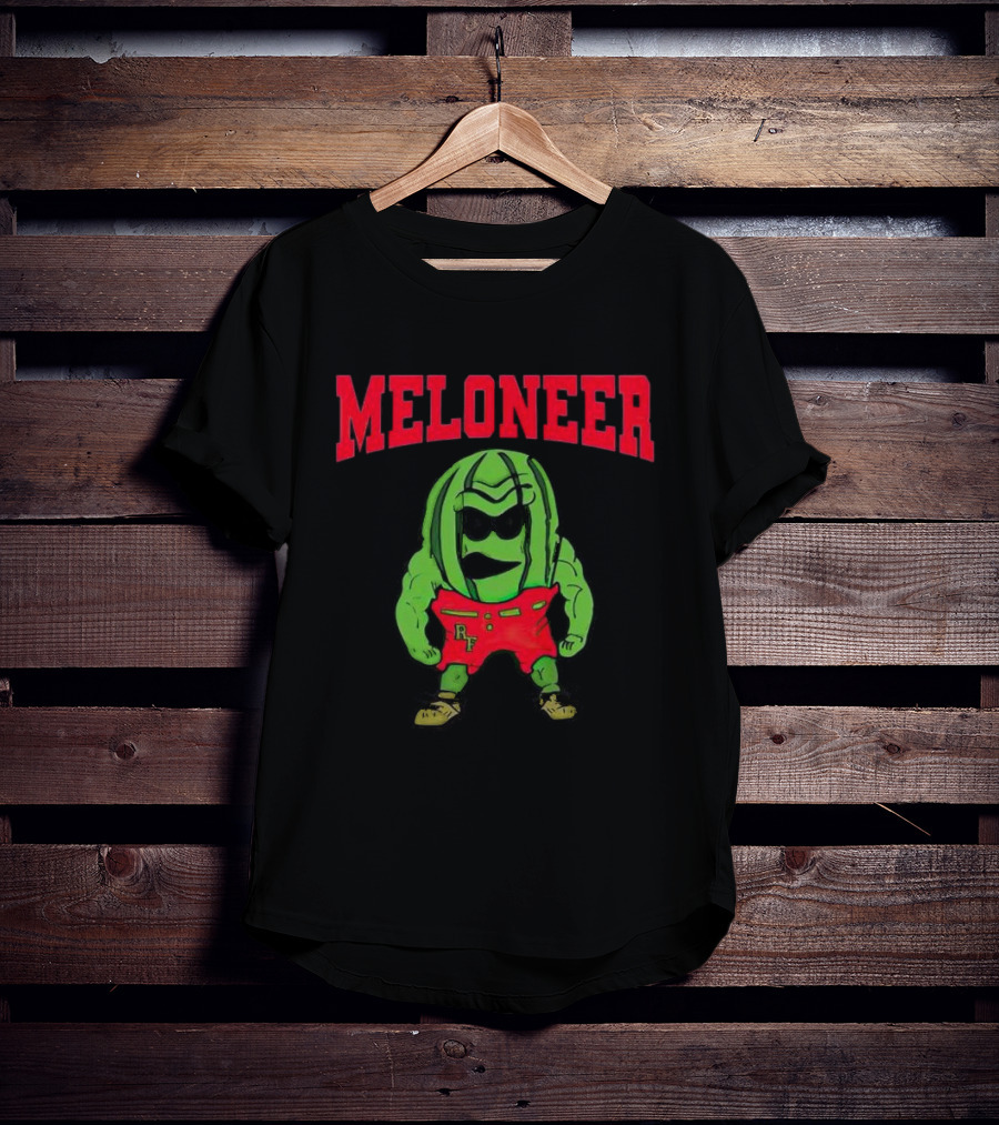 Rocky Ford Meloneer RF Green Character In Red Shorts T-Shirt
