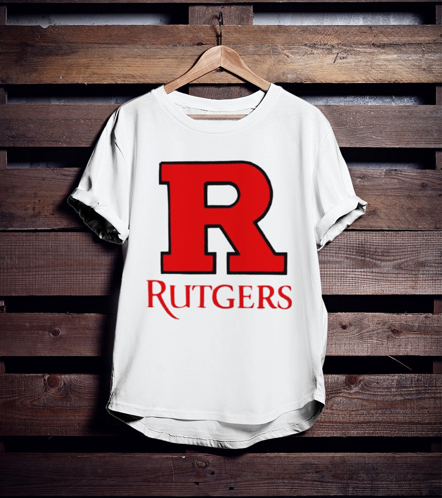 Rutgers University Red R Icon With Text T-Shirt