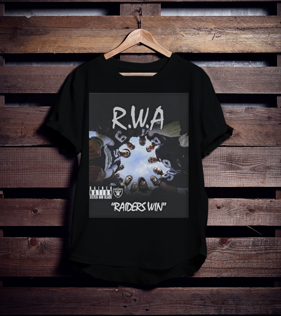 RWA Raider Nation Silver And Black Raiders Win T-Shirt