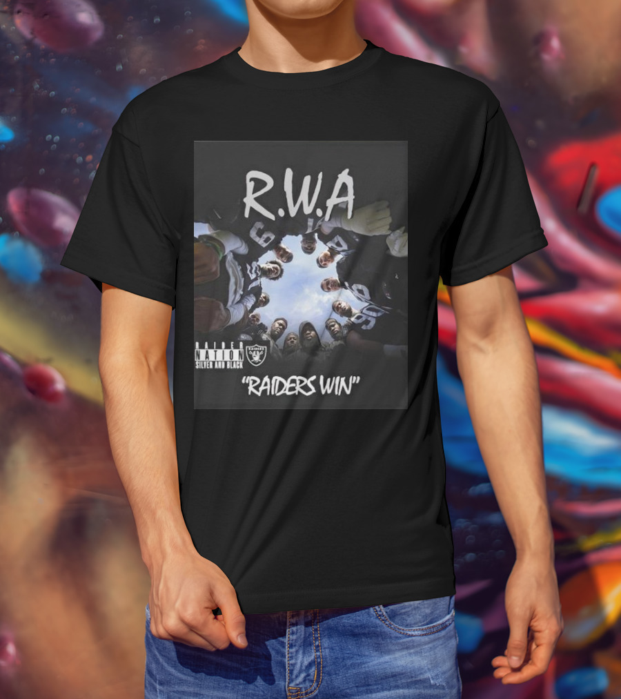 RWA Raider Nation Silver And Black Raiders Win T-Shirt