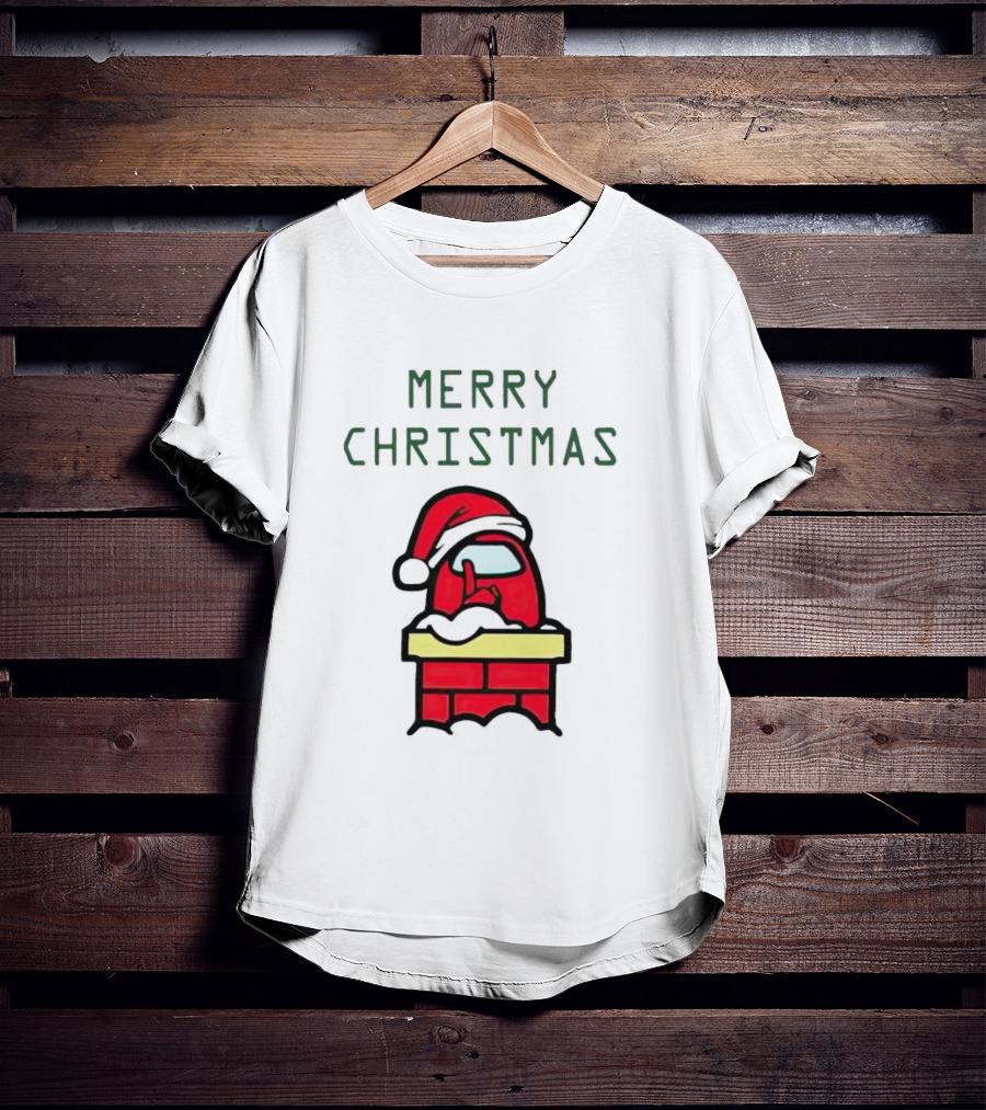 Merry Christmas Santa Among Us Chimney Character T-Shirt