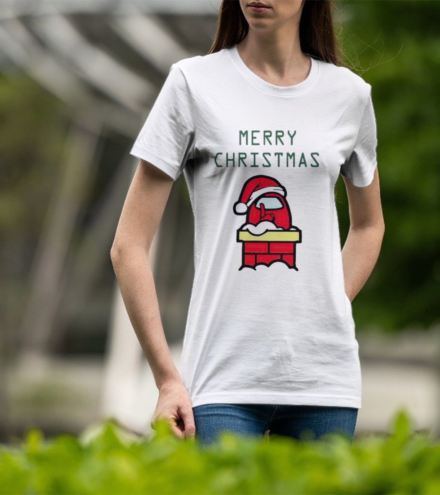Merry Christmas Santa Among Us Chimney Character T-Shirt