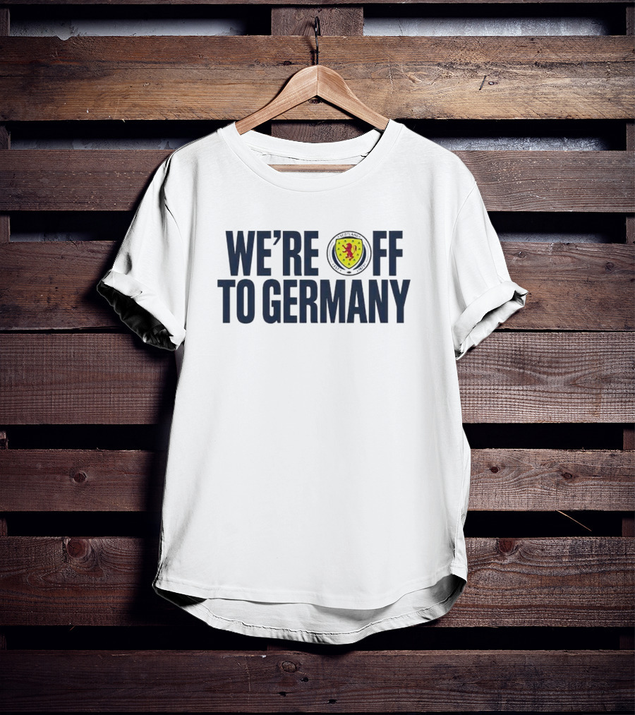 WE’RE OFF TO GERMANY Scottish Football Badge T-Shirt