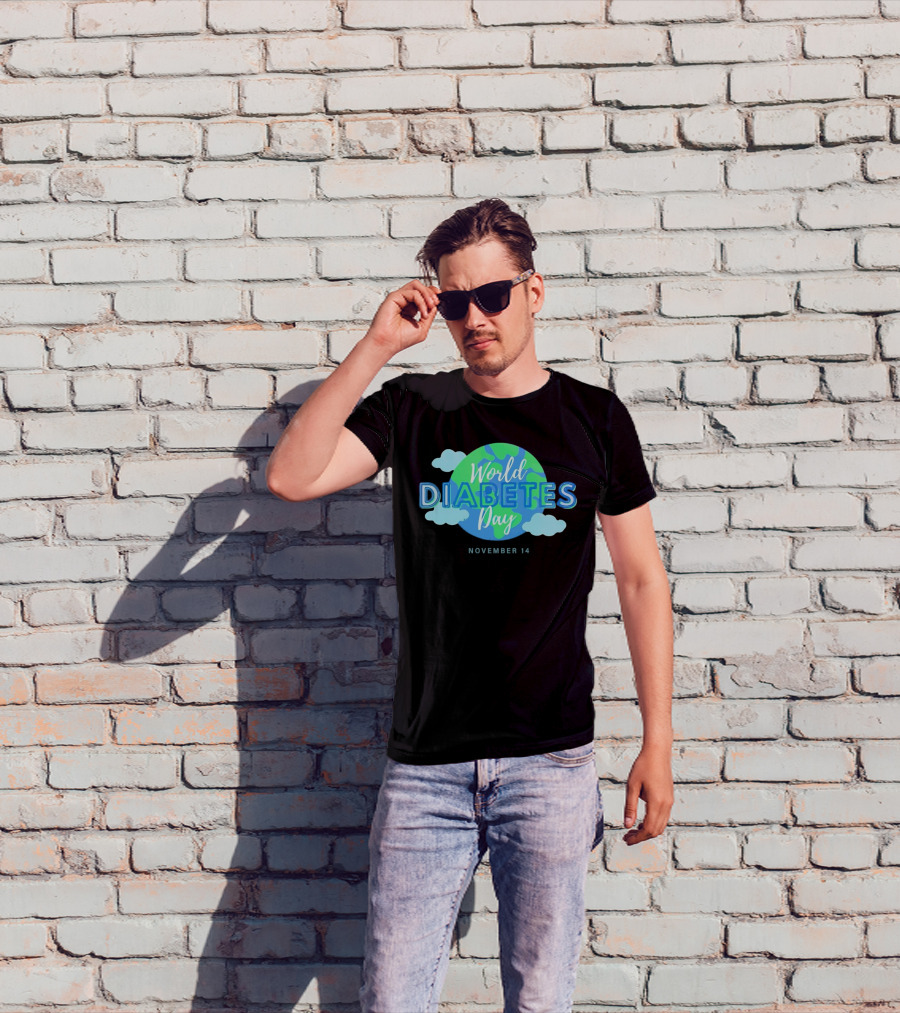 World Diabetes Day November 14 Earth And Clouds T-Shirt