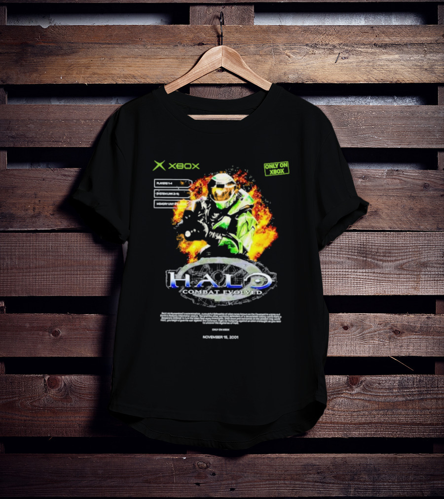 Xbox Halo Combat Evolved Only On Xbox November 15 2001 T-Shirt