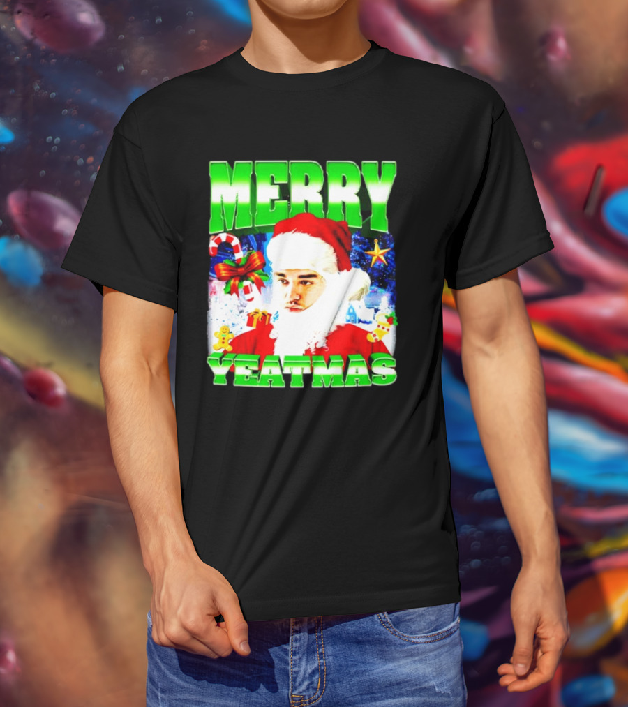 Merry Yeatmas Yeat Rapper Christmas Santa Claus Holiday T-Shirt