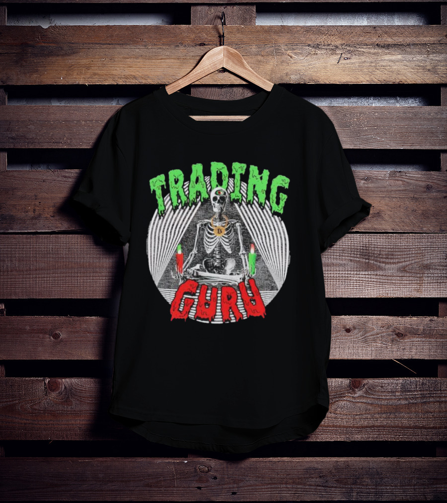 Trading Guru Skeleton Cryptocurrency Candles T-Shirt