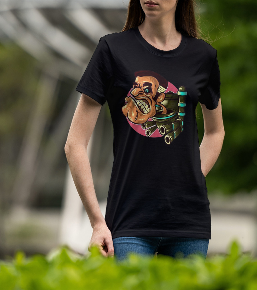 Skibidi Toilet Meme Angry Gritty Face T-Shirt