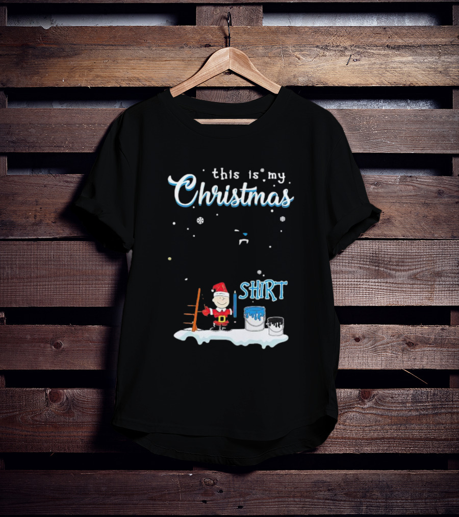 Snoopy And Charlie Brown This Is My Christmas Carolina Panthers T-Shirt