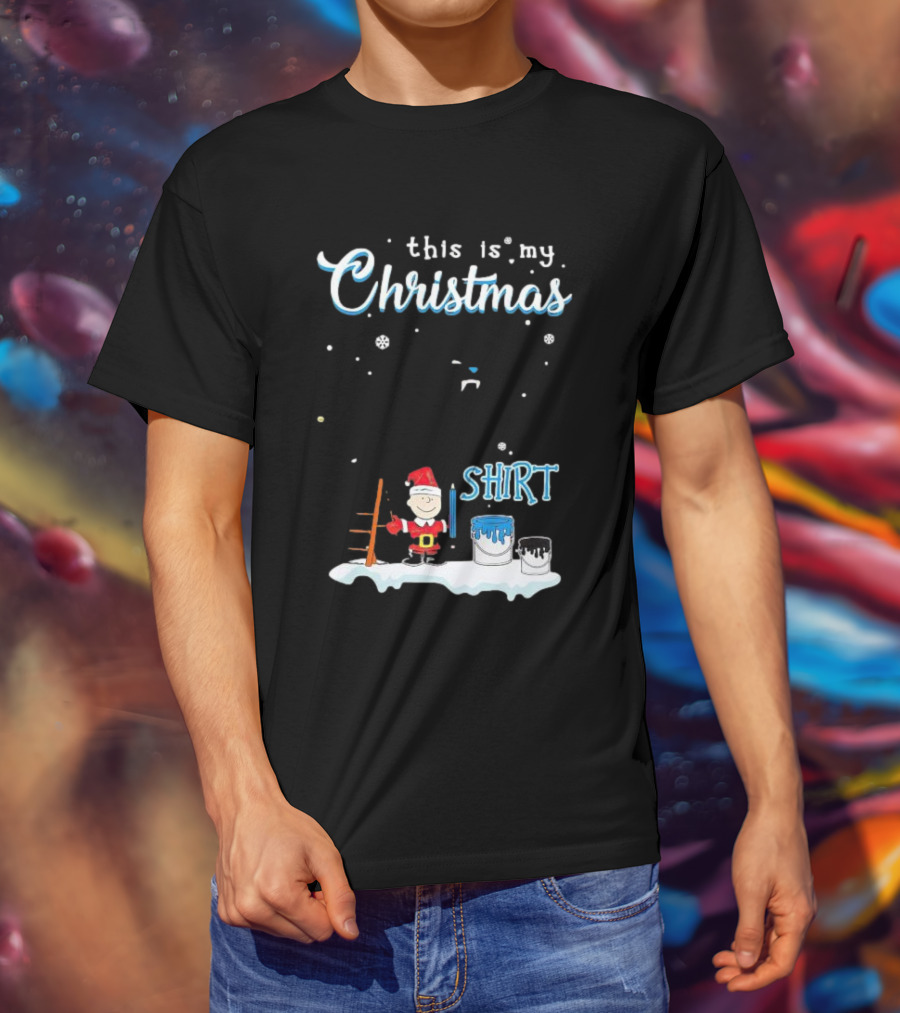 Snoopy And Charlie Brown This Is My Christmas Carolina Panthers T-Shirt