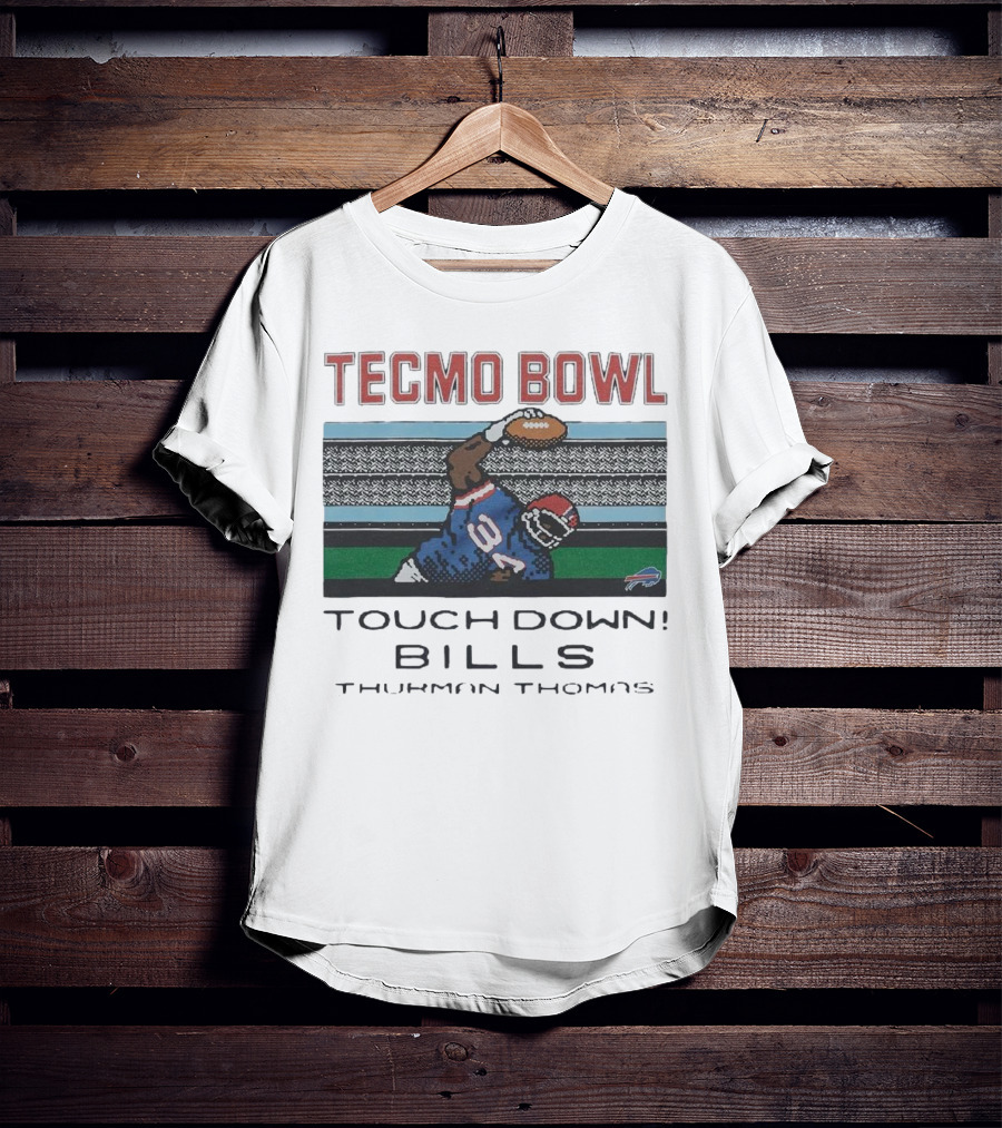 Tecmo Bowl Touchdown Bills Thurman Thomas Retro Football Pixel T-Shirt