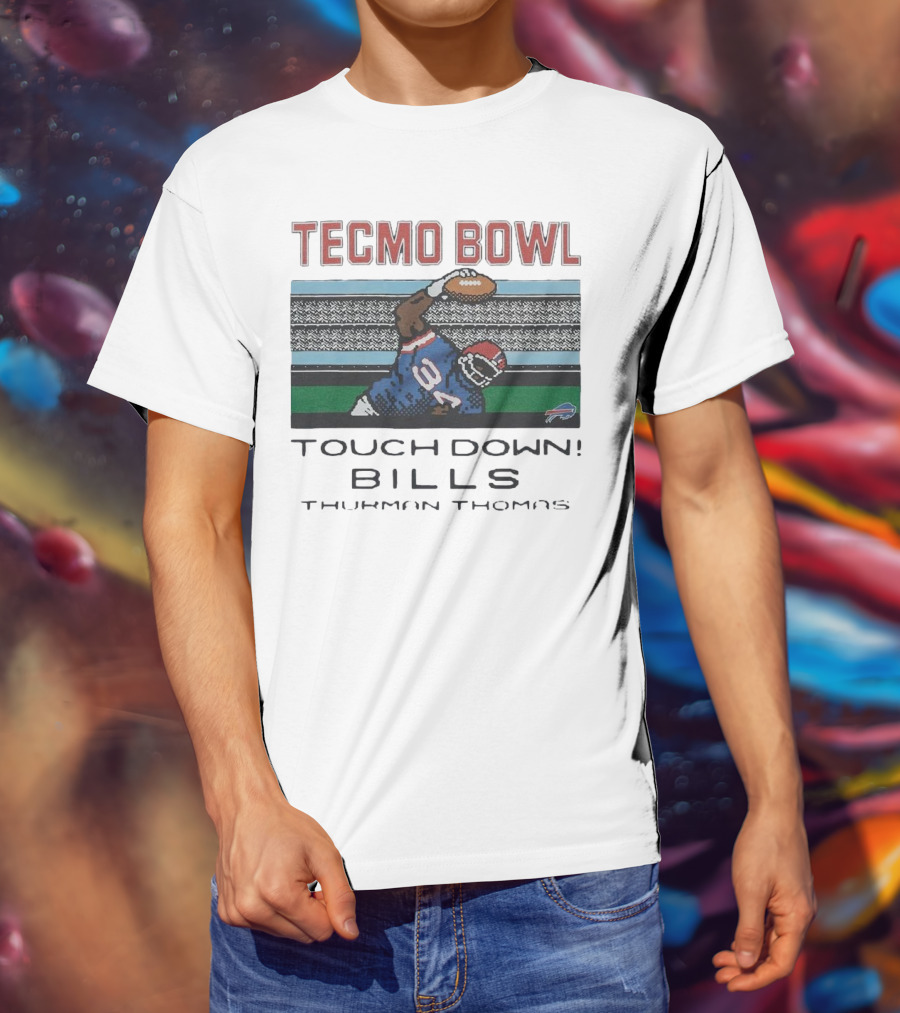 Tecmo Bowl Touchdown Bills Thurman Thomas Retro Football Pixel T-Shirt