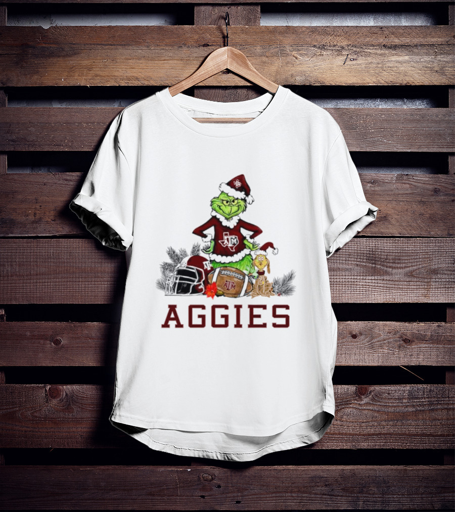 Texas A&M Aggies Grinch Max Dog Christmas Football Humor T-Shirt