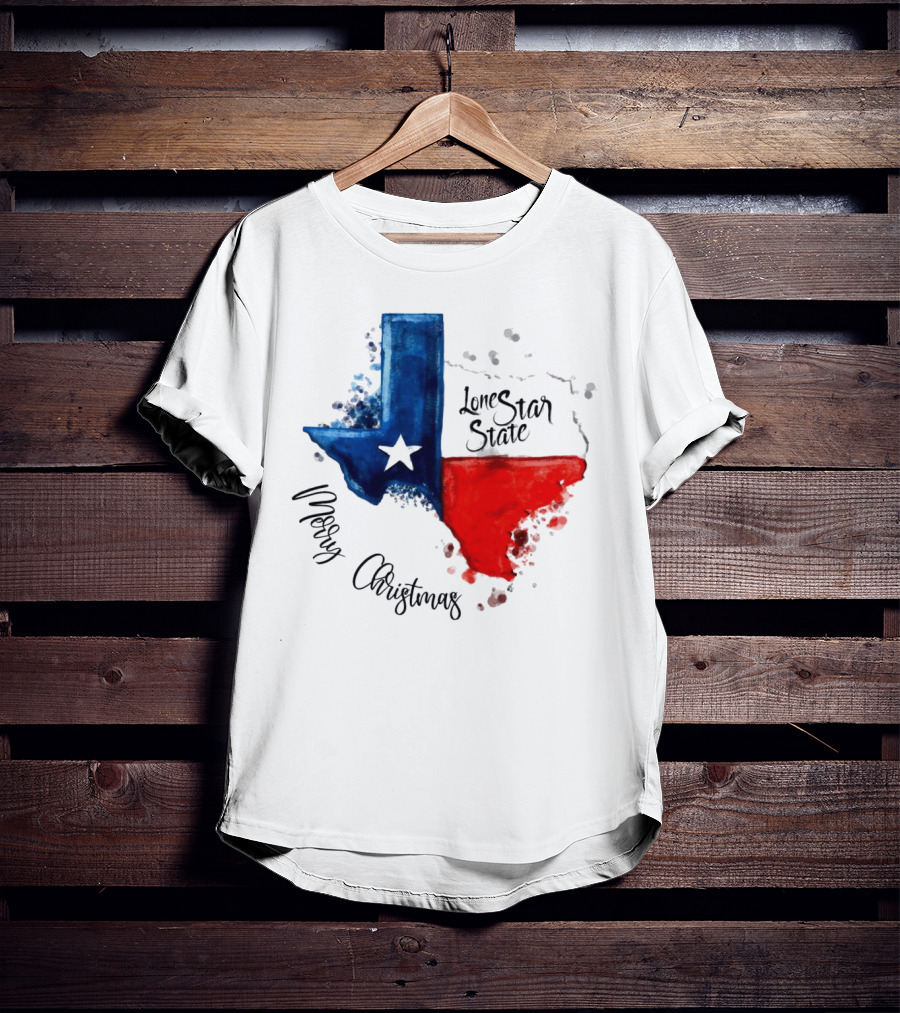 Texas Flag Lone Star State Merry Christmas T-Shirt