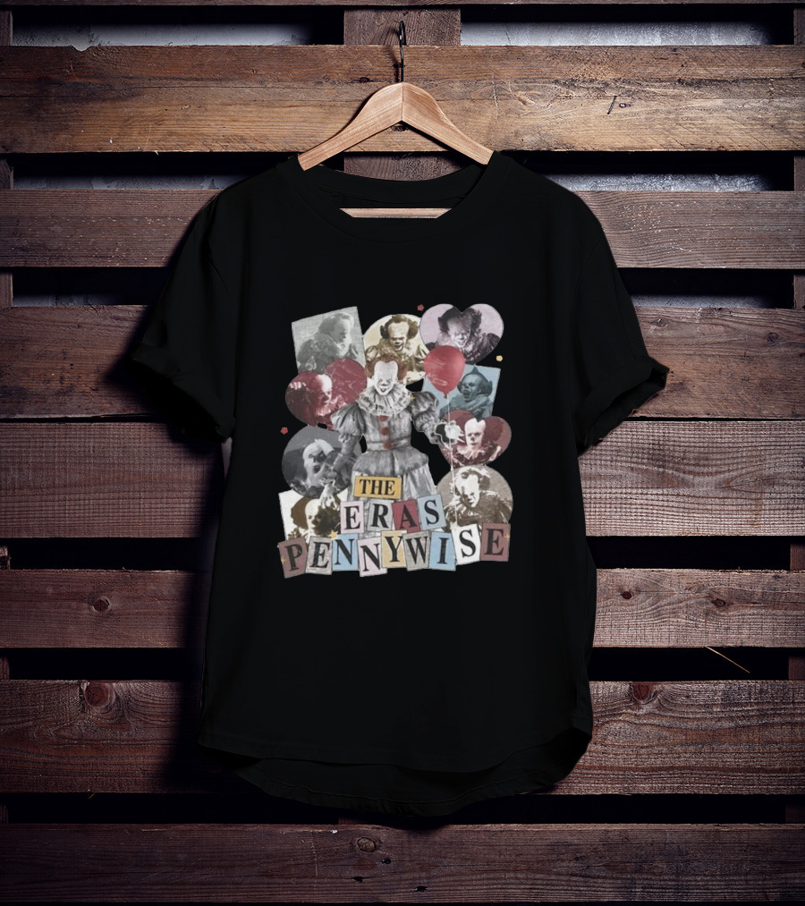 The Eras Pennywise Clown Evolution Multicolor Collage T-Shirt
