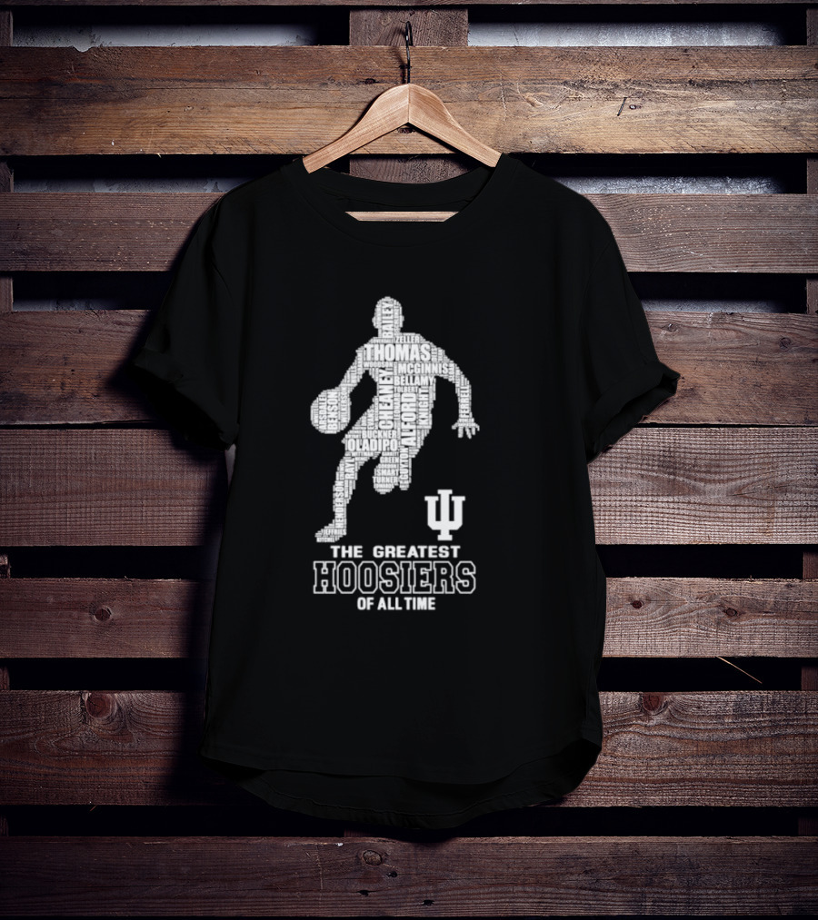 The Greatest Hoosiers Of All Time Basketball Legends Silhouette With IU T-Shirt