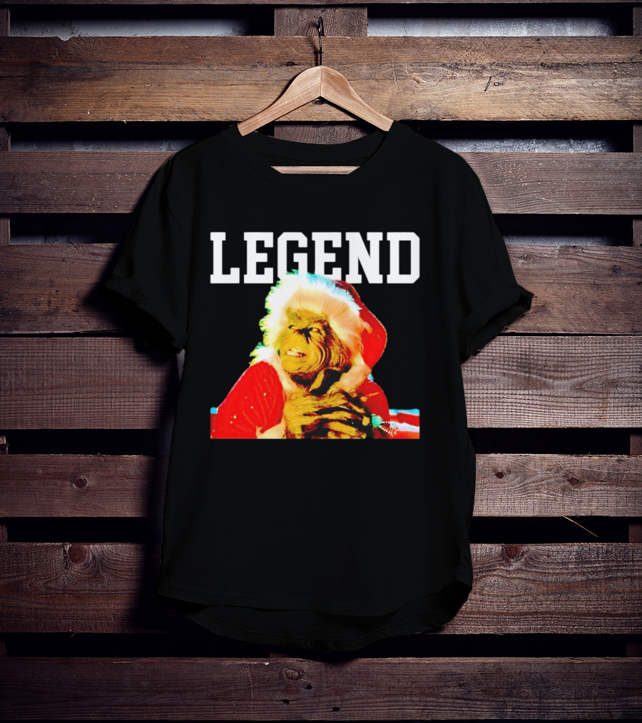 Grinch In Santa Outfit With Legend Text Christmas T-Shirt