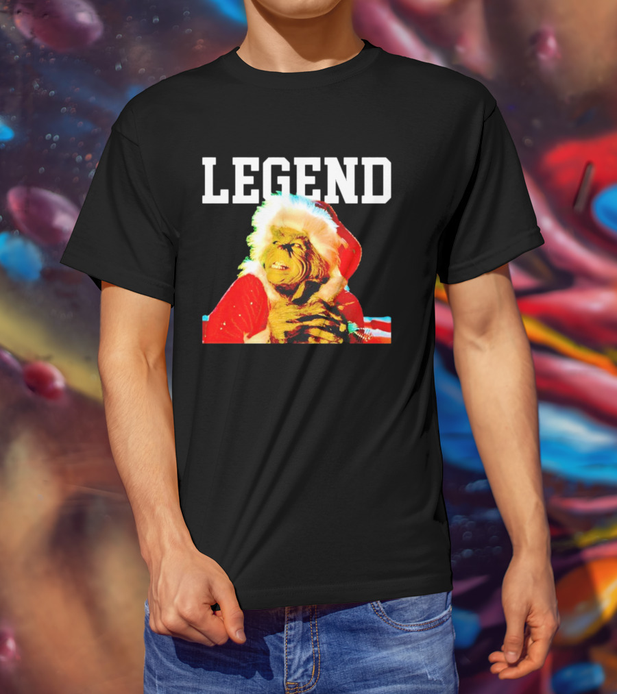 Grinch In Santa Outfit With Legend Text Christmas T-Shirt