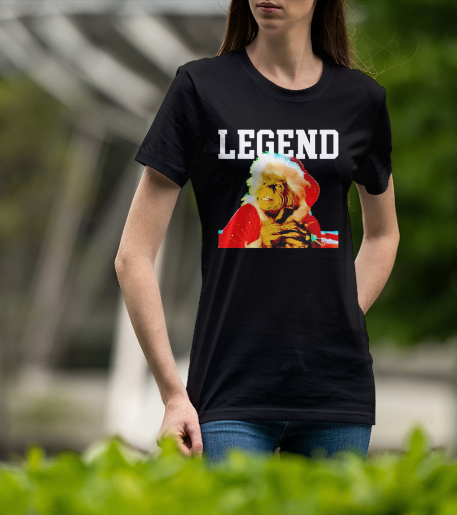 Grinch In Santa Outfit With Legend Text Christmas T-Shirt