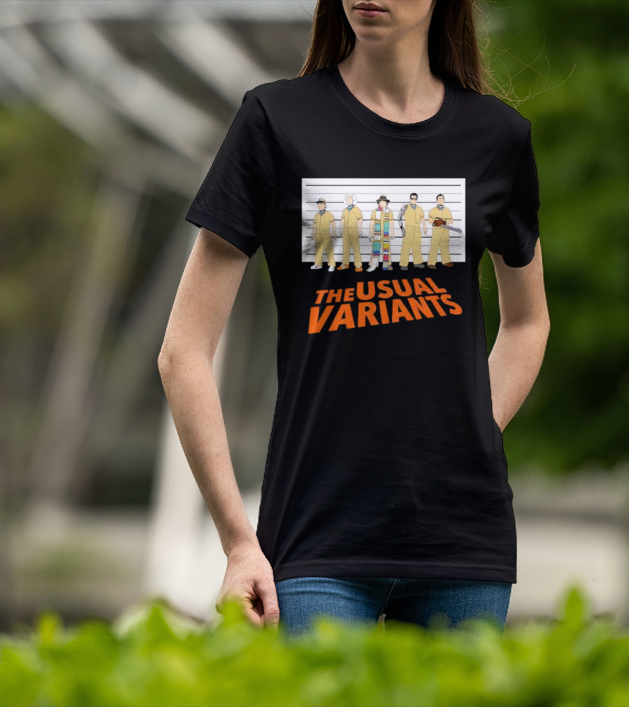 The Usual Variants Parody Featuring Sci-Fi Time Travel Characters In Lineup T-Shirt