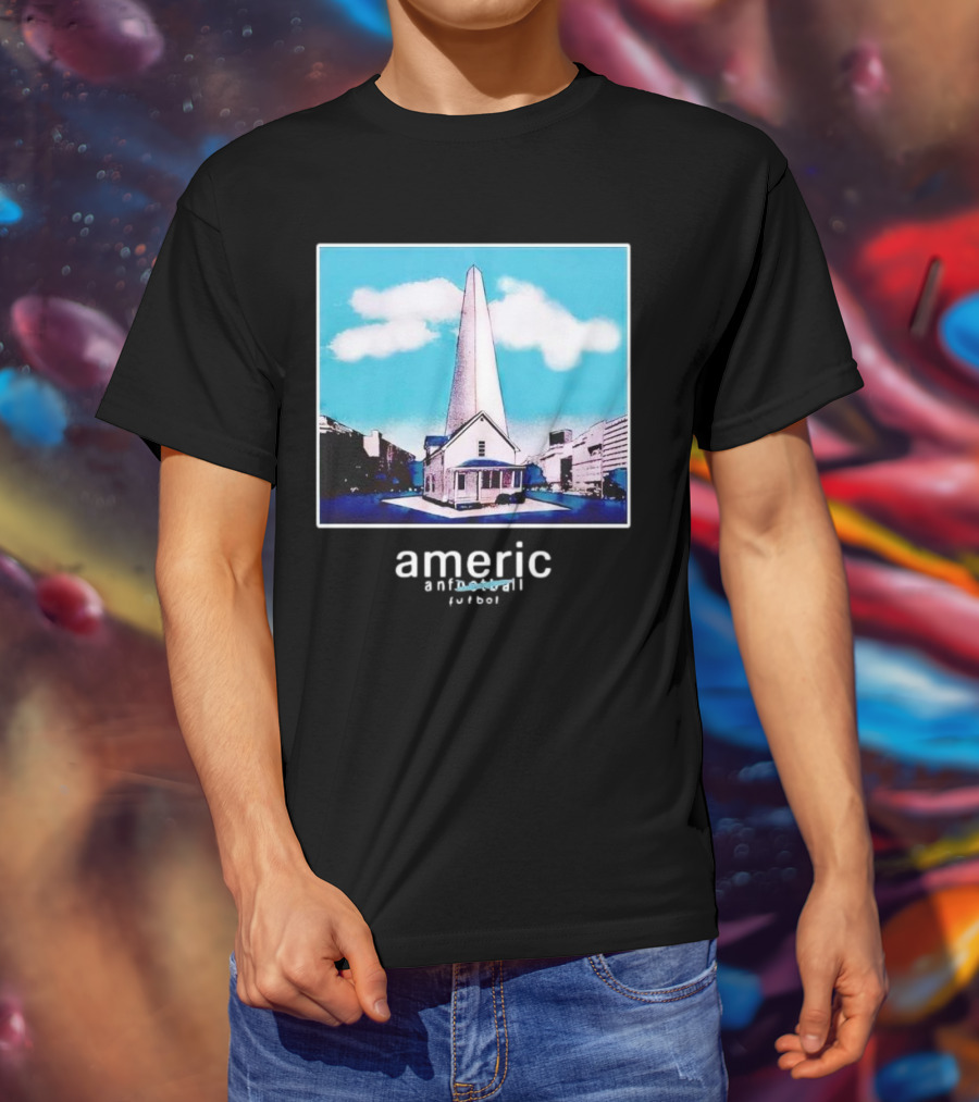 Americ Anfootball Futbol House And Obelisk Cityscape T-Shirt