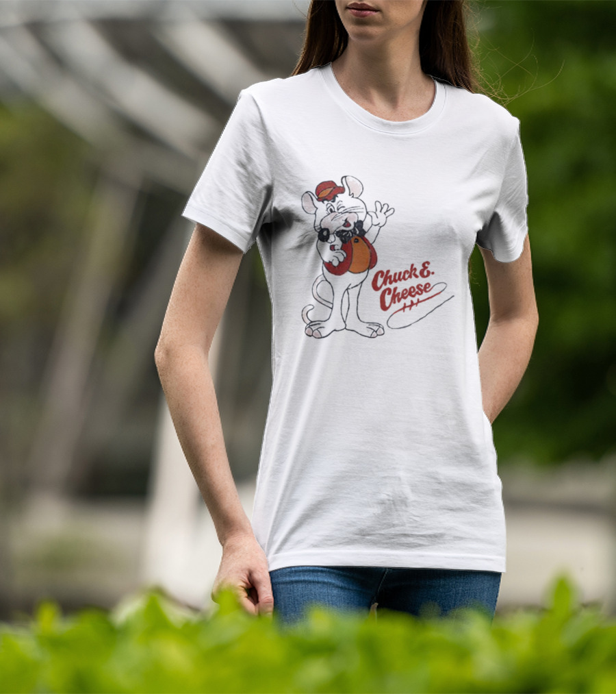 Chuck E Cheese Retro Character Outline T-Shirt