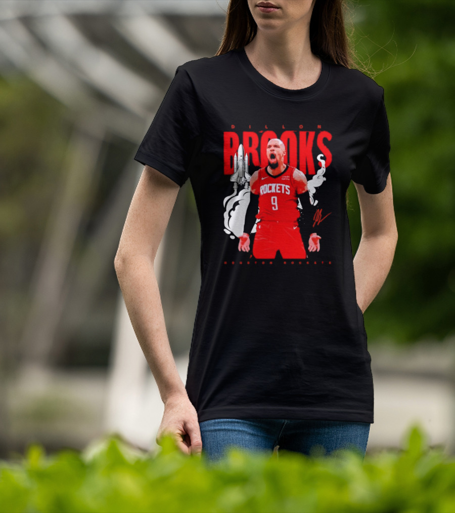 Dillon Brooks Rockets 9 Signature Houston Space T-Shirt