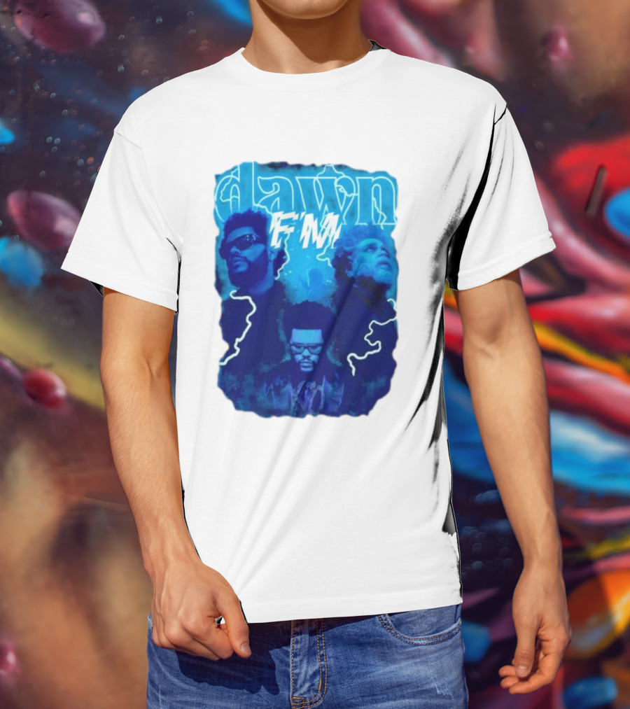 Dawn FM Vintage The Weeknd Blue Trio Image T-Shirt