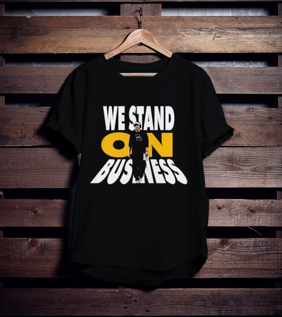 We Stand On Business Steps Confidently Holding Funko Pop T-Shirt