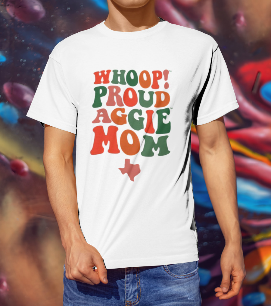 Whoop Proud Aggie Mom Texas Map T-Shirt