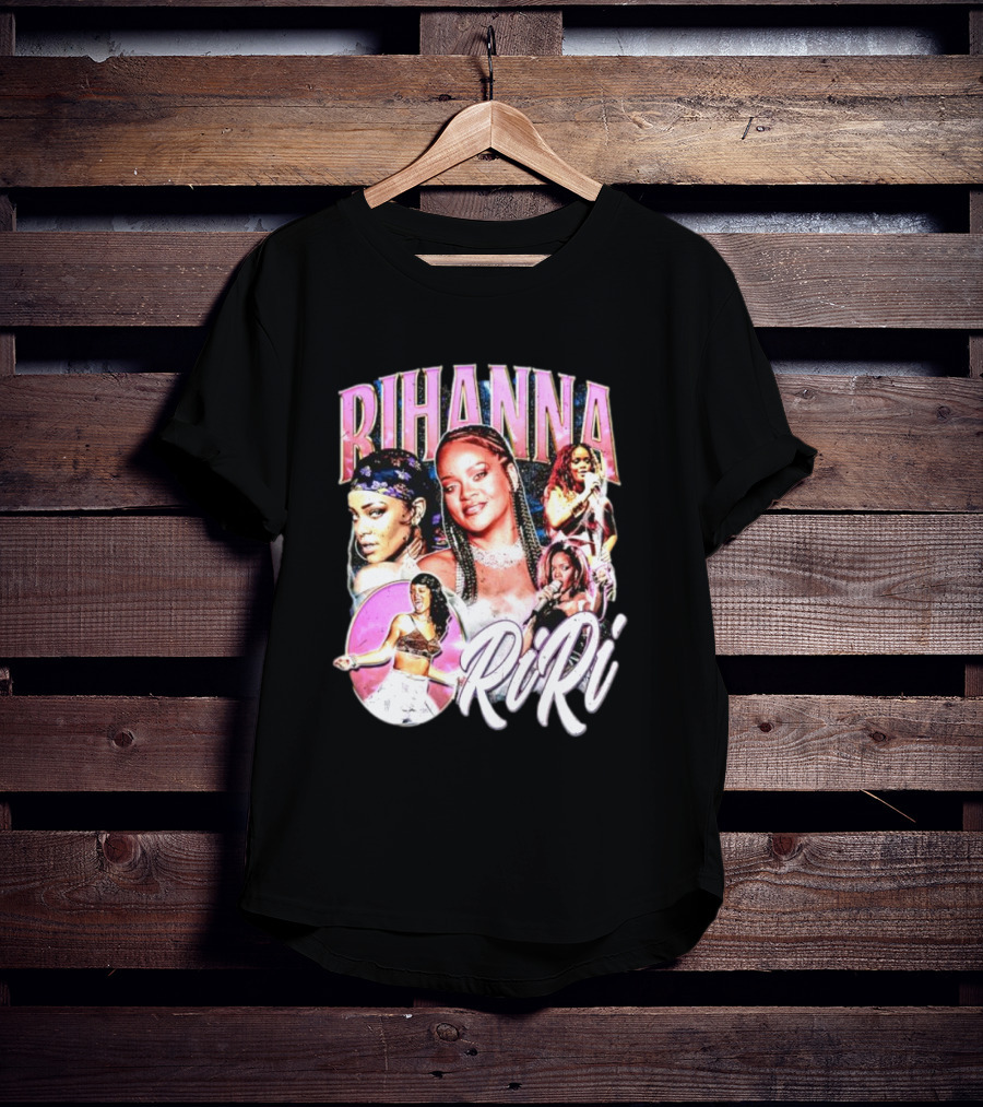 Rihanna RiRi Collage Retro Music Icons T-Shirt