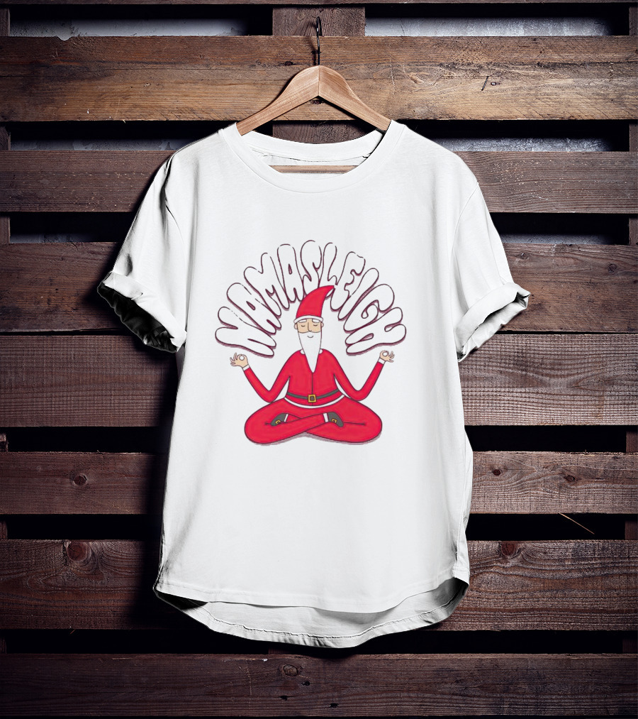 Santa Claus Namasleigh Christmas Santa Meditation Holiday T-Shirt