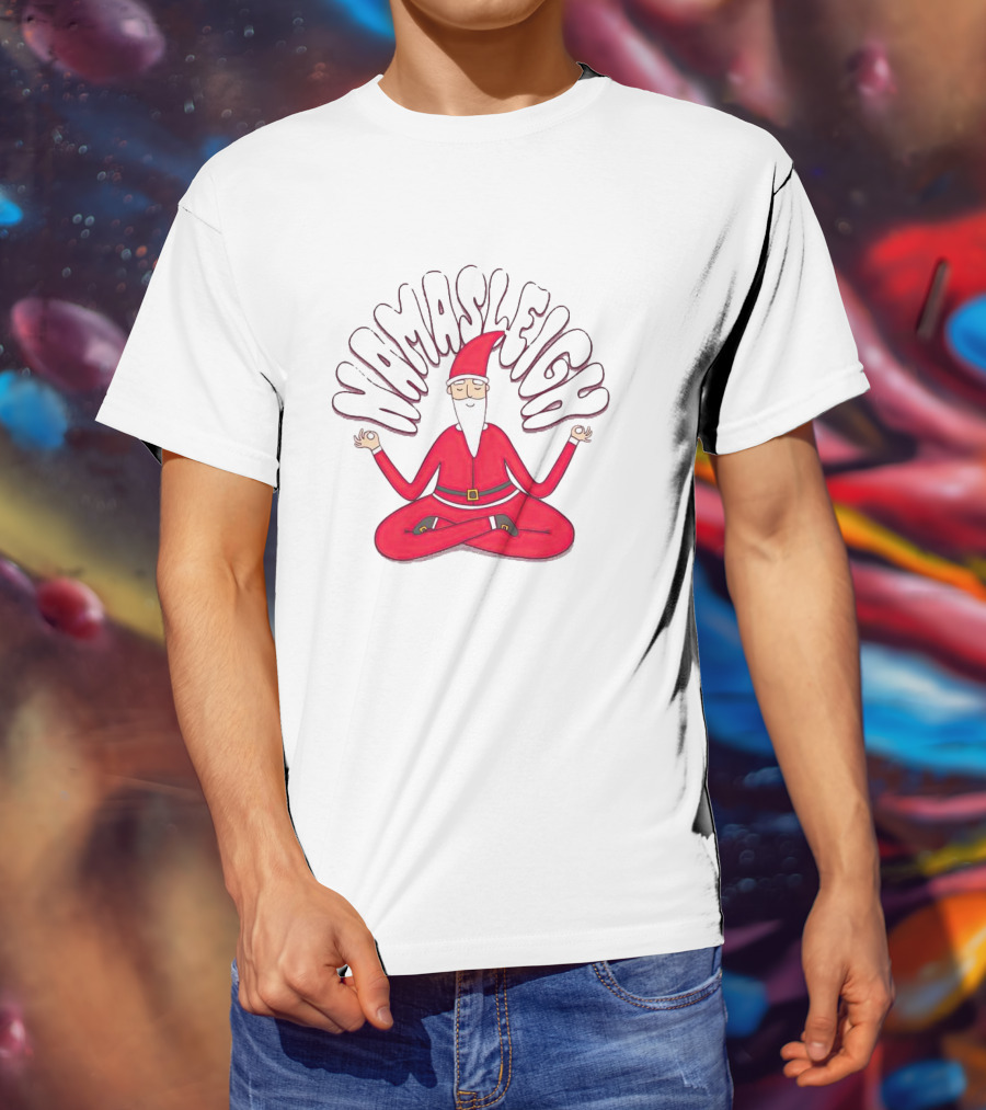 Santa Claus Namasleigh Christmas Santa Meditation Holiday T-Shirt