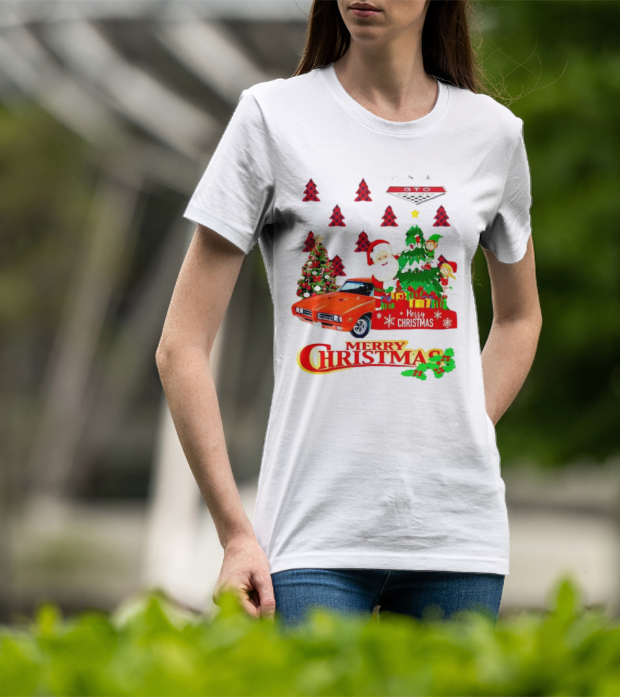 Pontiac GTO Santa Elfs Merry Christmas T-Shirt
